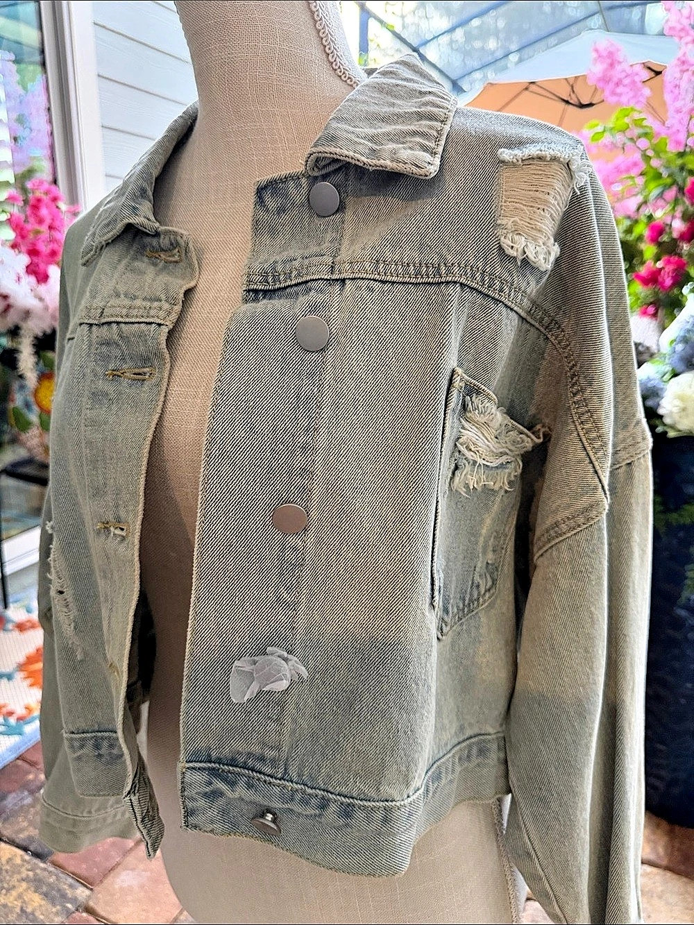 Blueb Distressed Denim Jacket - Picture 1 of 7